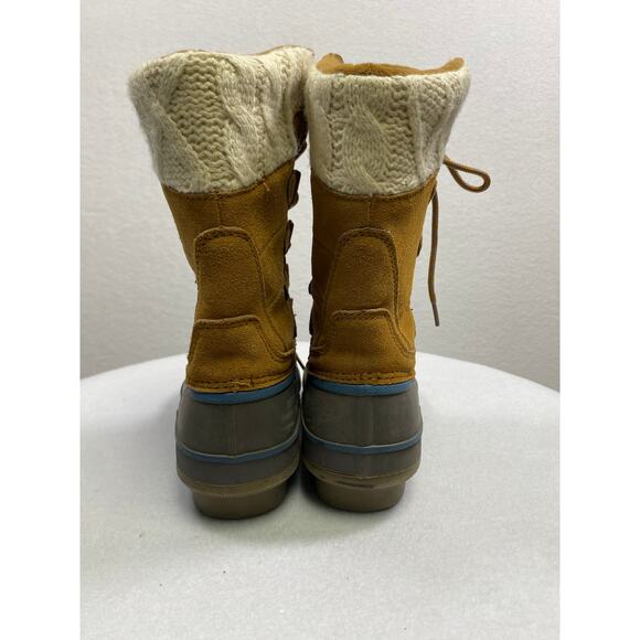 Khumba Woman's Cozy Tall Lace Up Pac Suede Knit Snow Duck Boots- Size 6 - Picture 6 of 7